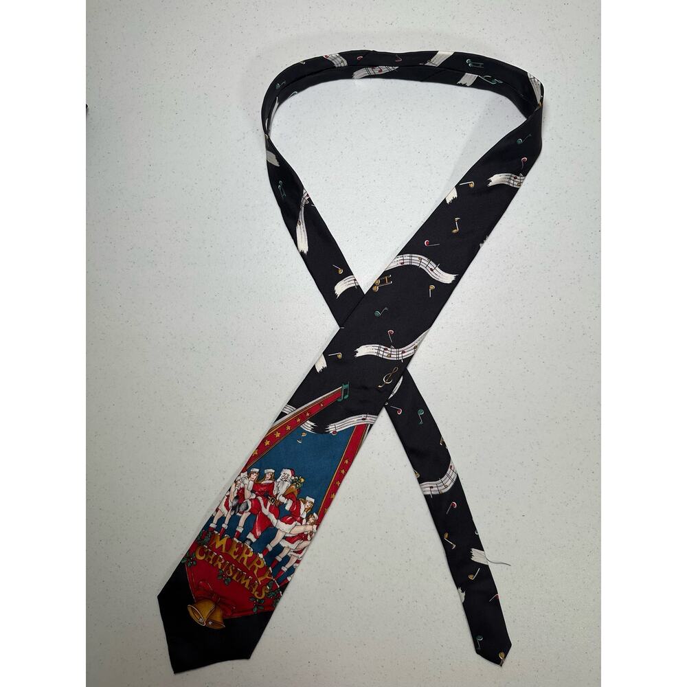 Stafford Merry Christmas Mens Neck Tie 100% Silk Santa Dancers